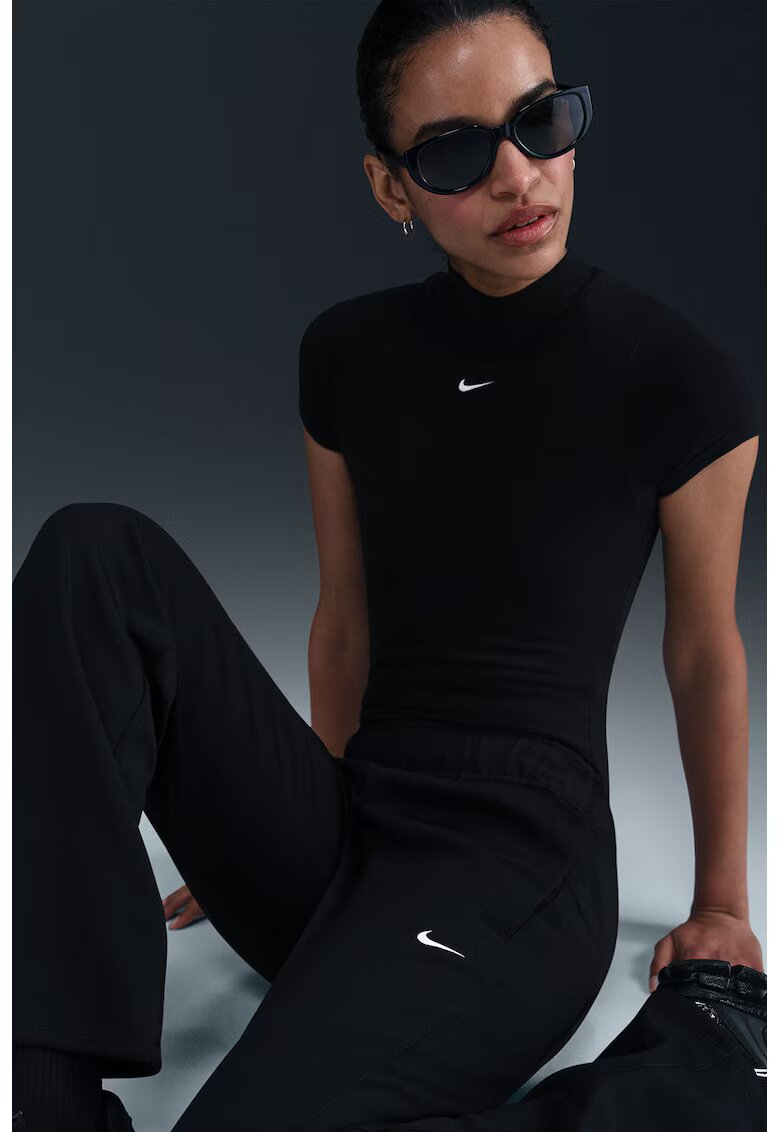 Nike Pantaloni cu croiala ampla si logo - Negru