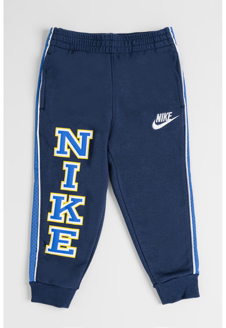 Nike Pantaloni de trening cu imprimeu logo - Bleumarin