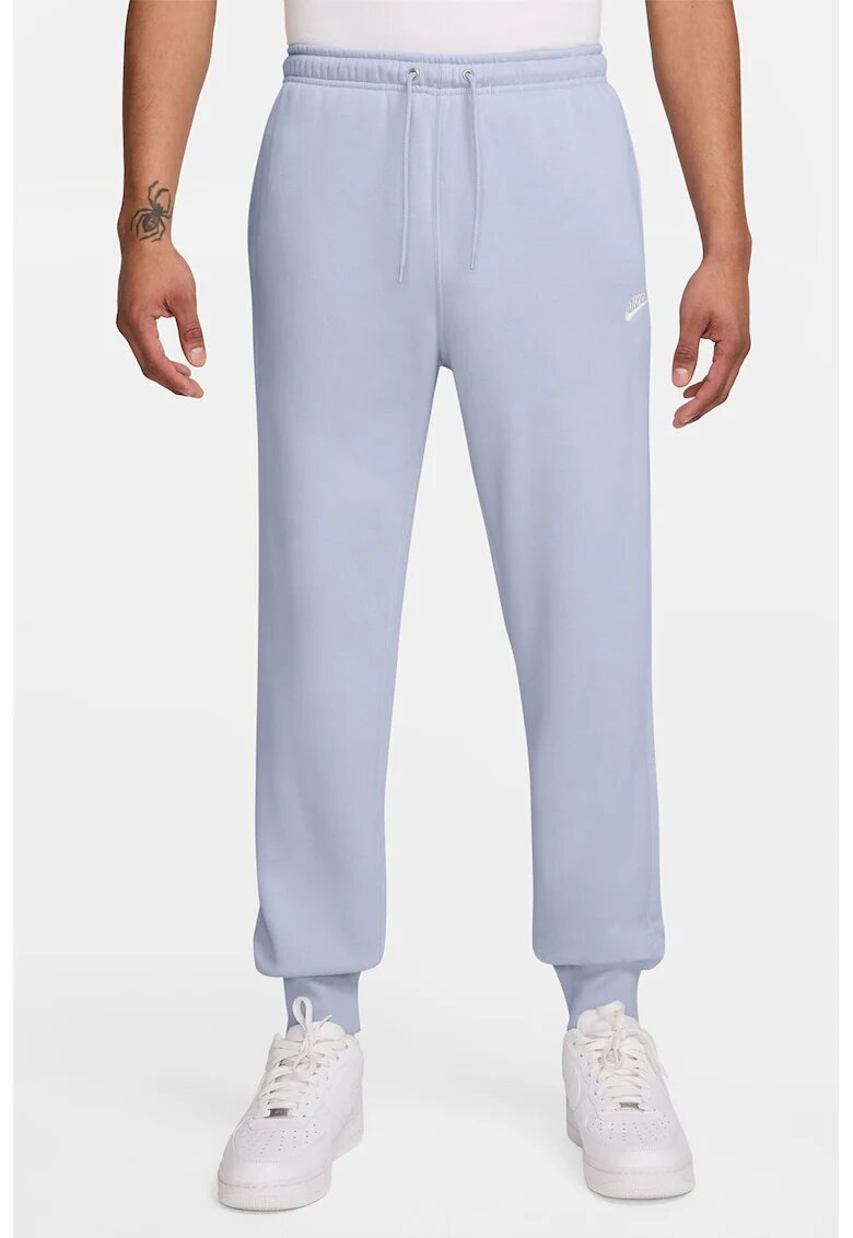 Nike Pantaloni de trening cu logo si snur - Albastru glaciar