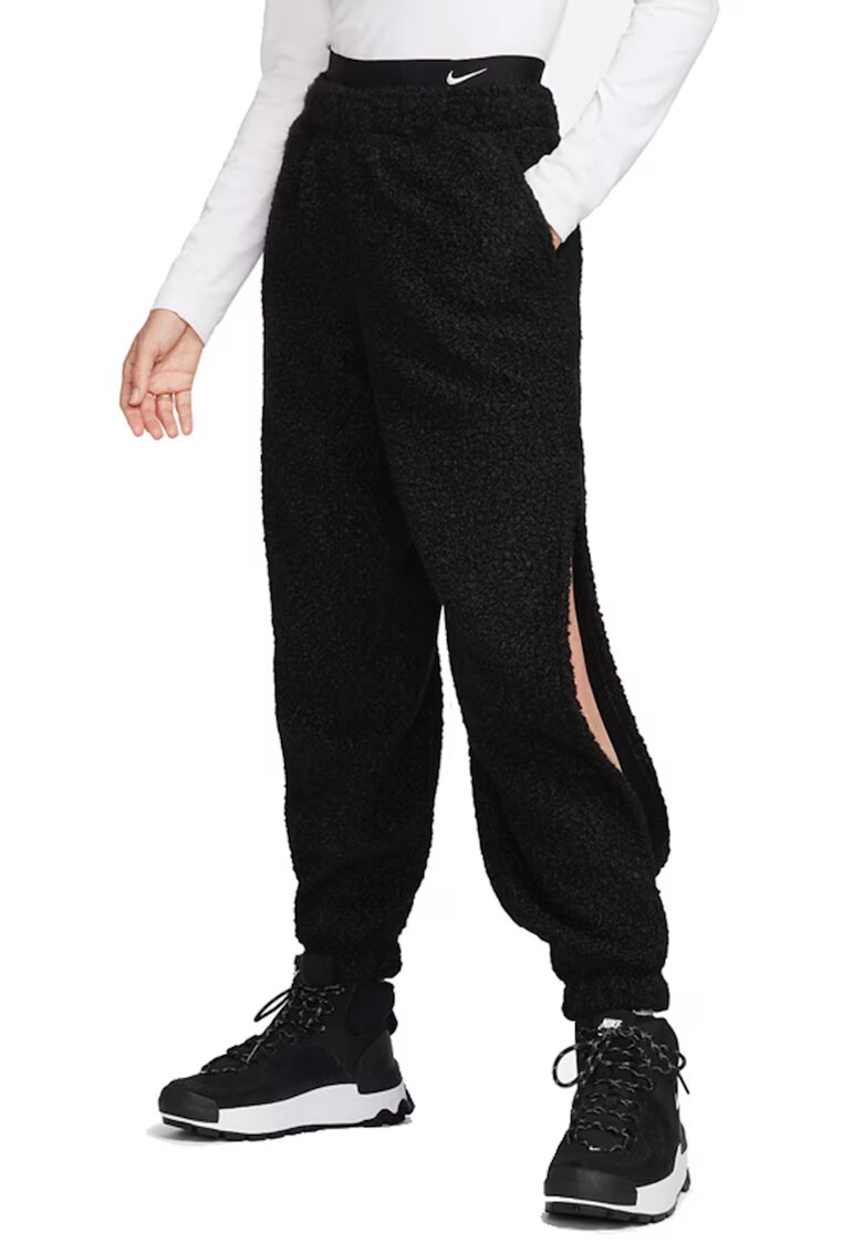 Nike Pantaloni de trening cu model uni si talie inalta - Negru