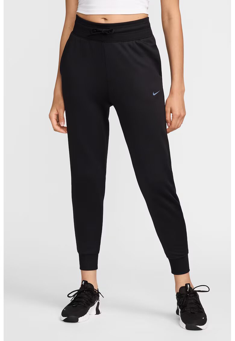 Nike Pantaloni de trening cu talie ajustabila si talie inalta - pentru fitness - Negru