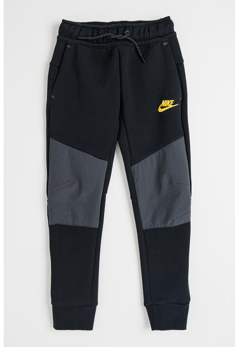 Nike Pantaloni de trening din amestec de bumbac cu buzunar cu fermoar - Negru/Gri inchis