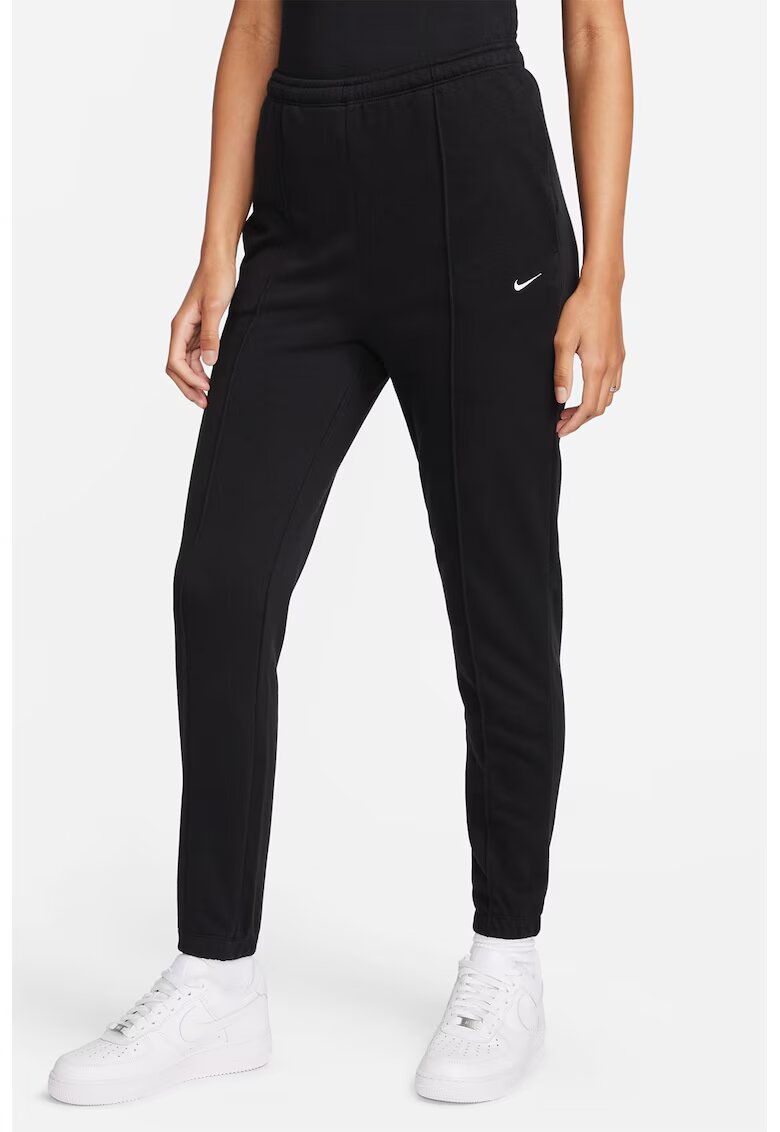 Nike Pantaloni de trening din amestec de bumbac cu buzunzare laterale - Negru
