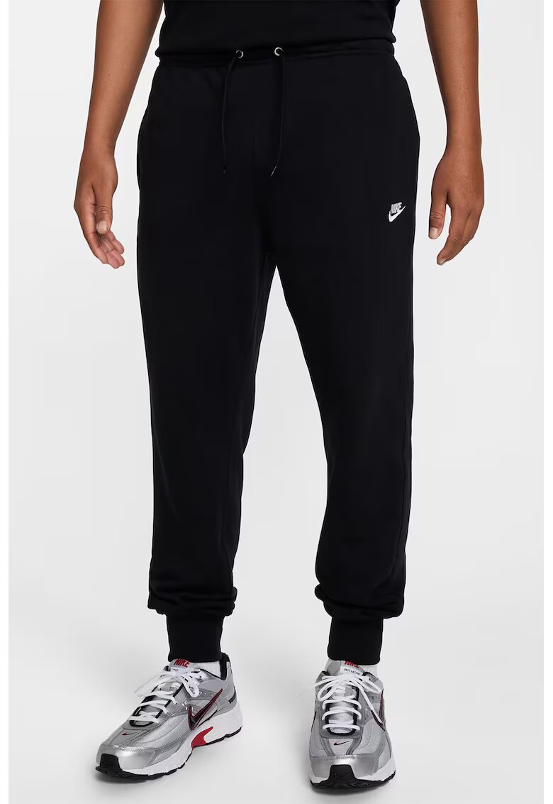Nike Pantaloni de trening din amestec de bumbac cu logo - Negru
