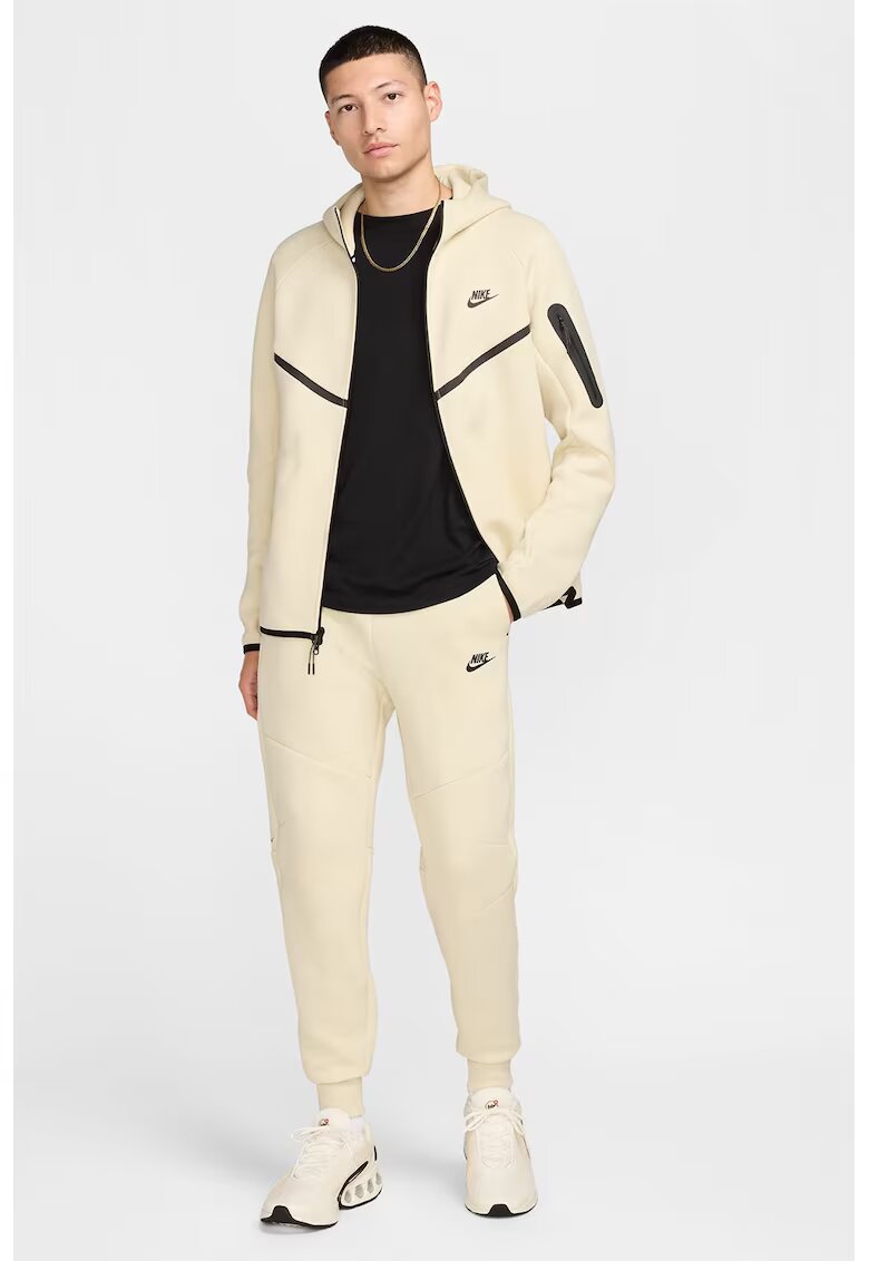 Nike Pantaloni de trening din amestec de bumbac cu talie ajustabilia - Bej