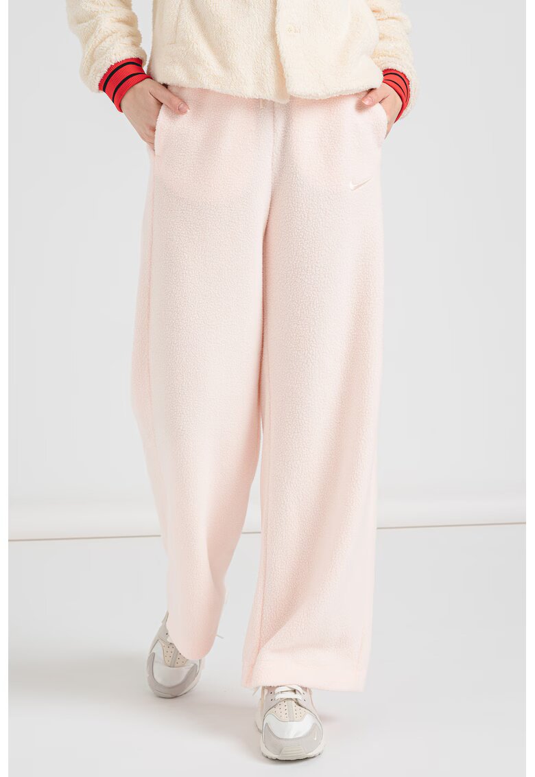 Nike Pantaloni de trening din fleece cu croiala ampla - Piersica