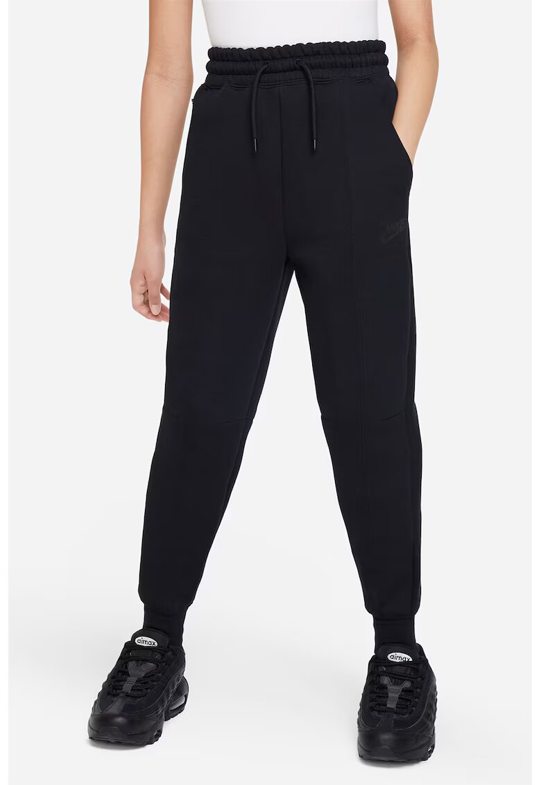 Nike Pantaloni de trening din material fleece cu talie inalta Tech - Negru
