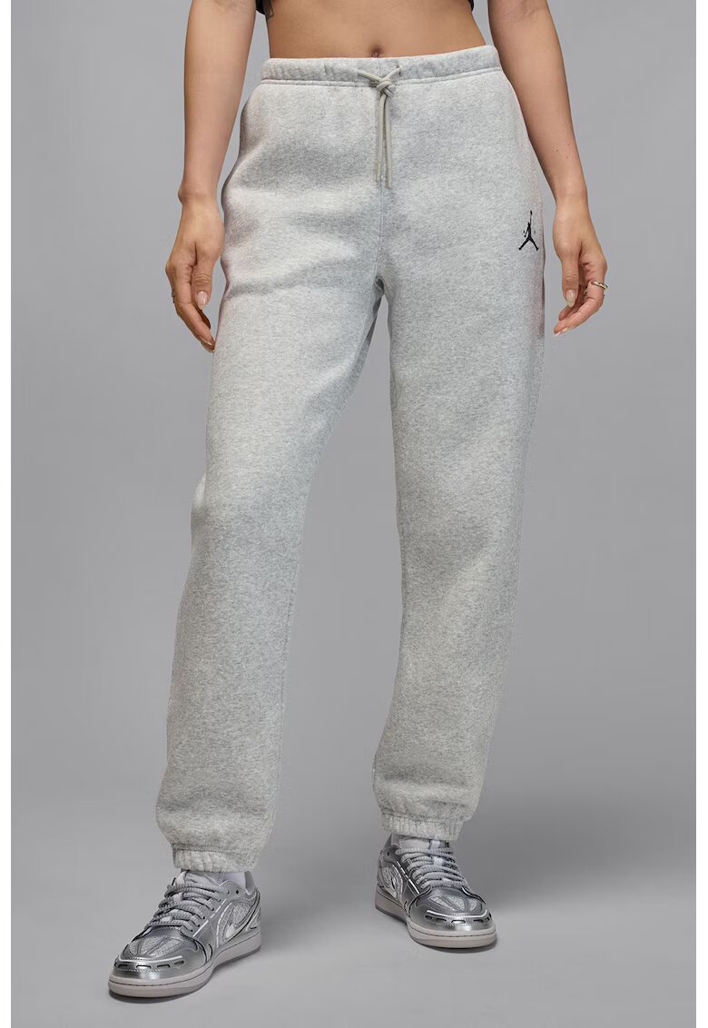 Nike Pantaloni pentru buzunare laterale si snur - pentru baschet - Gri deschis melange