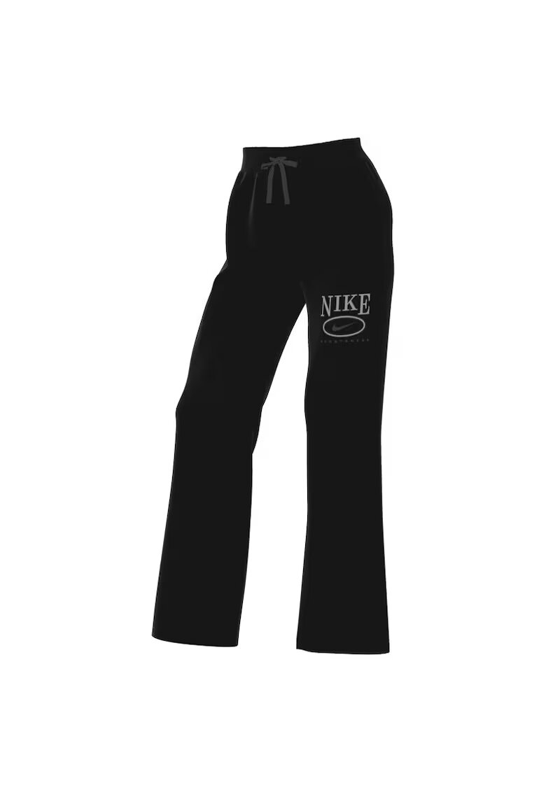 Nike Pantaloni pentru Femei - w nsw club flc mr gx wide pnt - HJ0869-010 - Negru - Negru