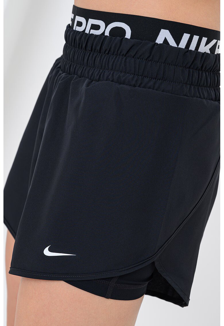 Nike Pantaloni scurti 2 in 1 cu DriFit pentru fitness - Negru