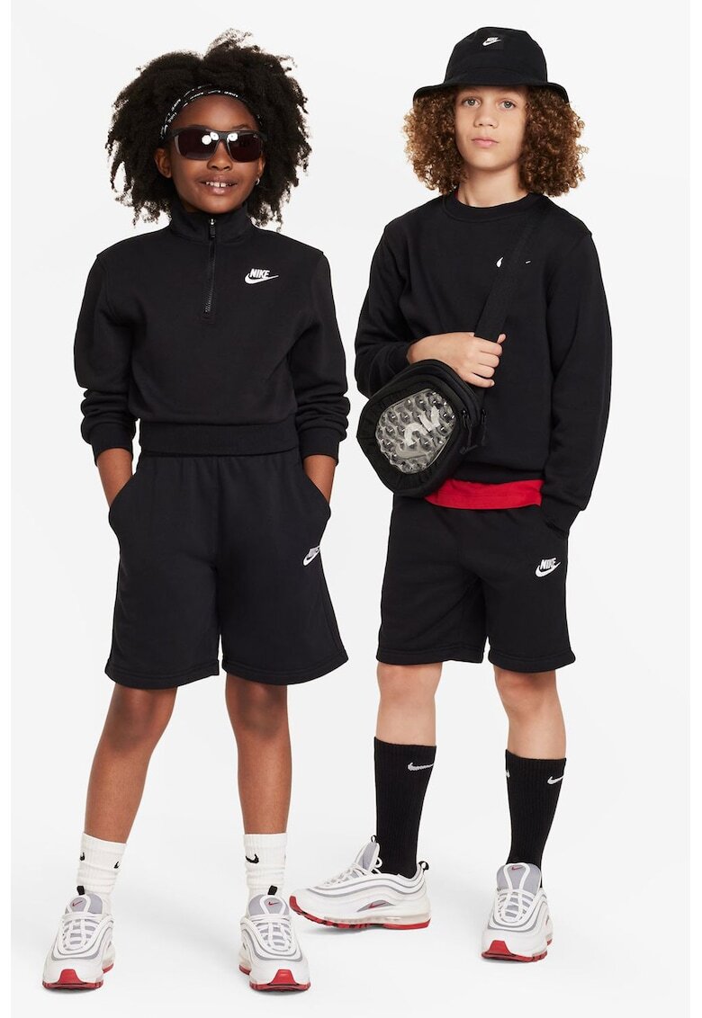 Nike Pantaloni scurti cu snur si logo - Negru