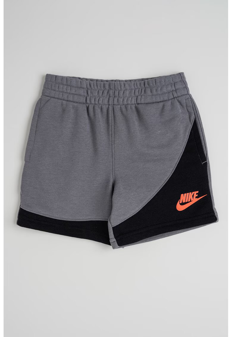 Nike Pantaloni scurti din amestec de bumbac cu talie elastica - Negru/Gri melange