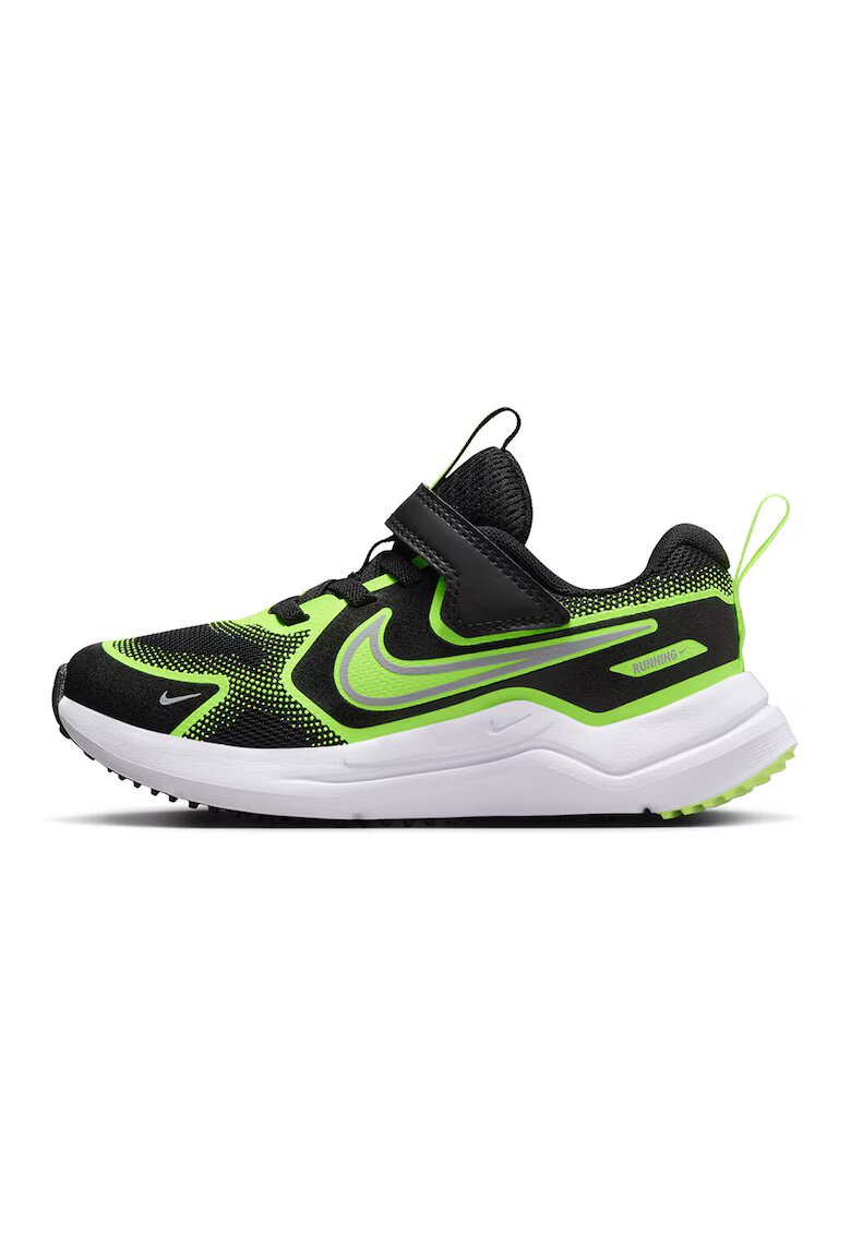 Nike Pantofi Cosmic cu velcro pentru alergare - Negru stins/Verde lime