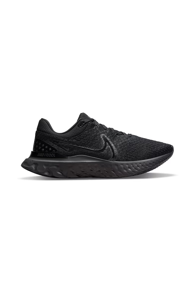 Nike Pantofi cu aplicatie logo React Infinity Run Flyknit 3 pentru alergare - Negru stins