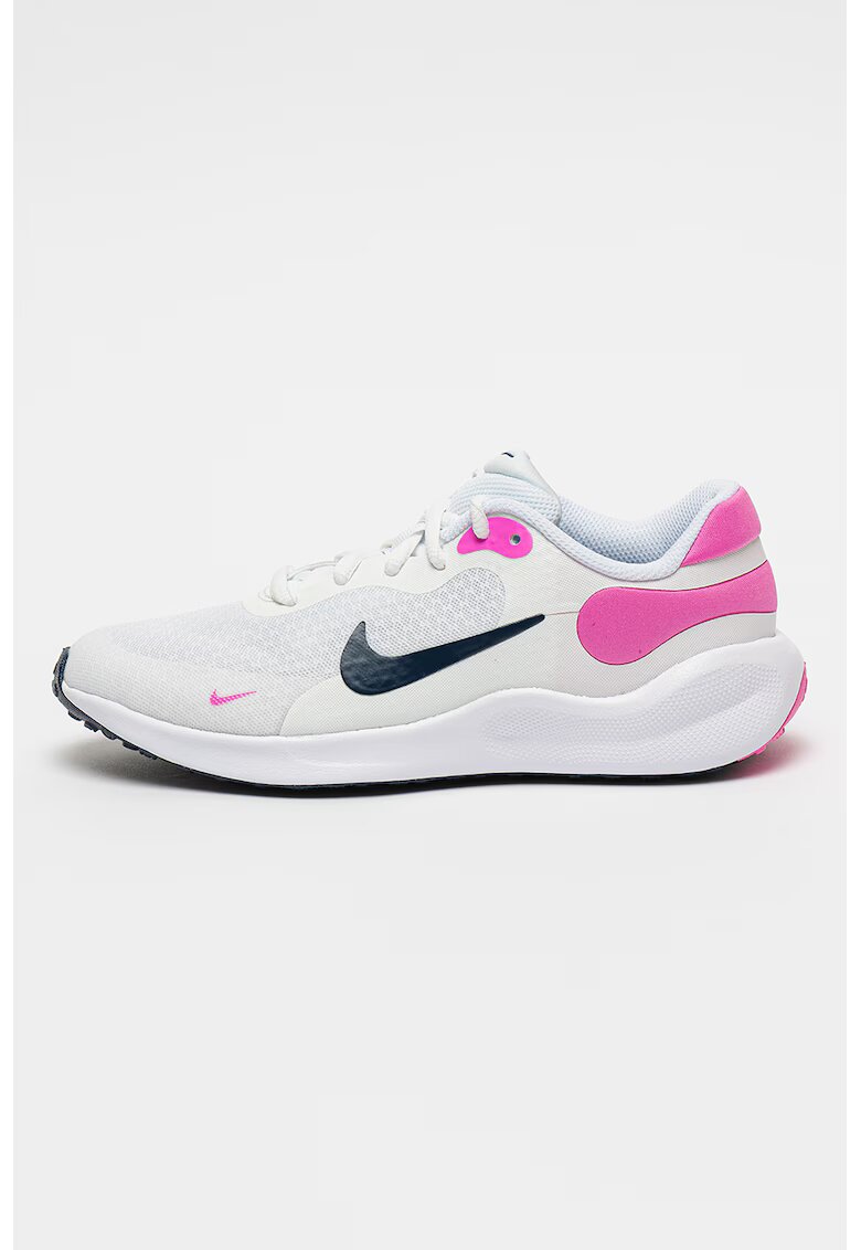 Nike Pantofi cu imprimeu logo - pentru alergare Revolution 7 - Alb/Roz
