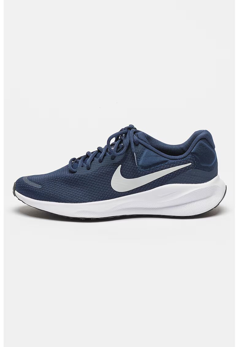 Nike Pantofi cu imprimeu logo - pentru alergare Revolution 7 Road - Albastru ultramarin/Argintiu