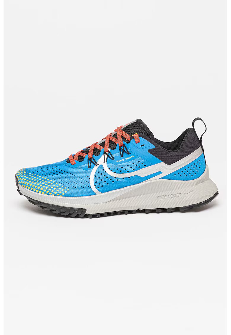 Nike Pantofi cu model perforat pentru alergare React Pegasus Trail 4 - Galben/Albastru/Argintiu