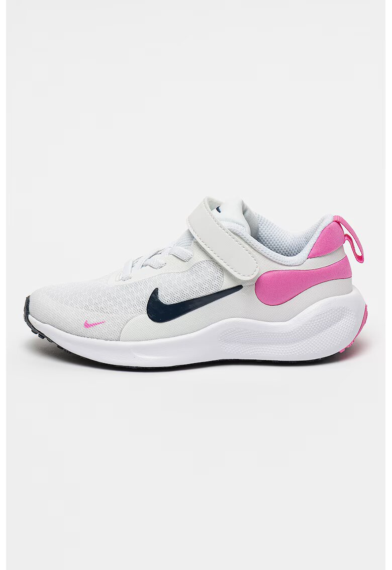 Nike Pantofi Revolution 7 cu amortizare si velcro - pentru alergare - Alb optic/Roz