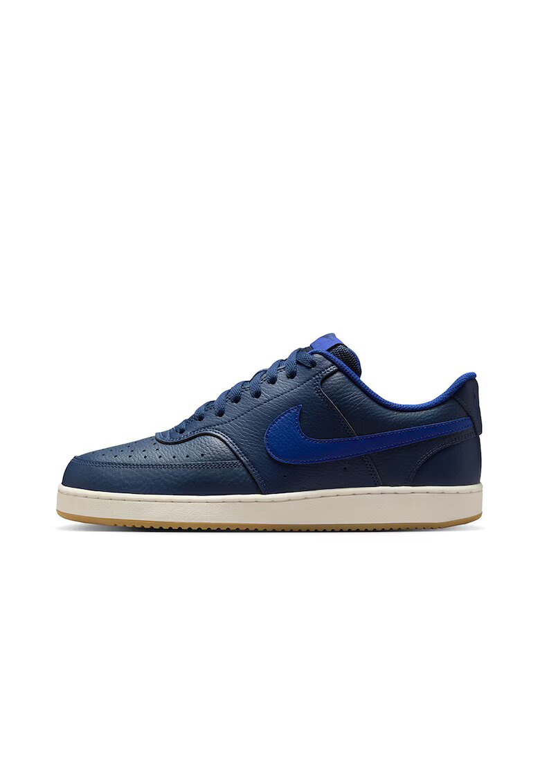 Nike Pantofi sport Court Vision Low cu garnituri din piele - Albastru inchis