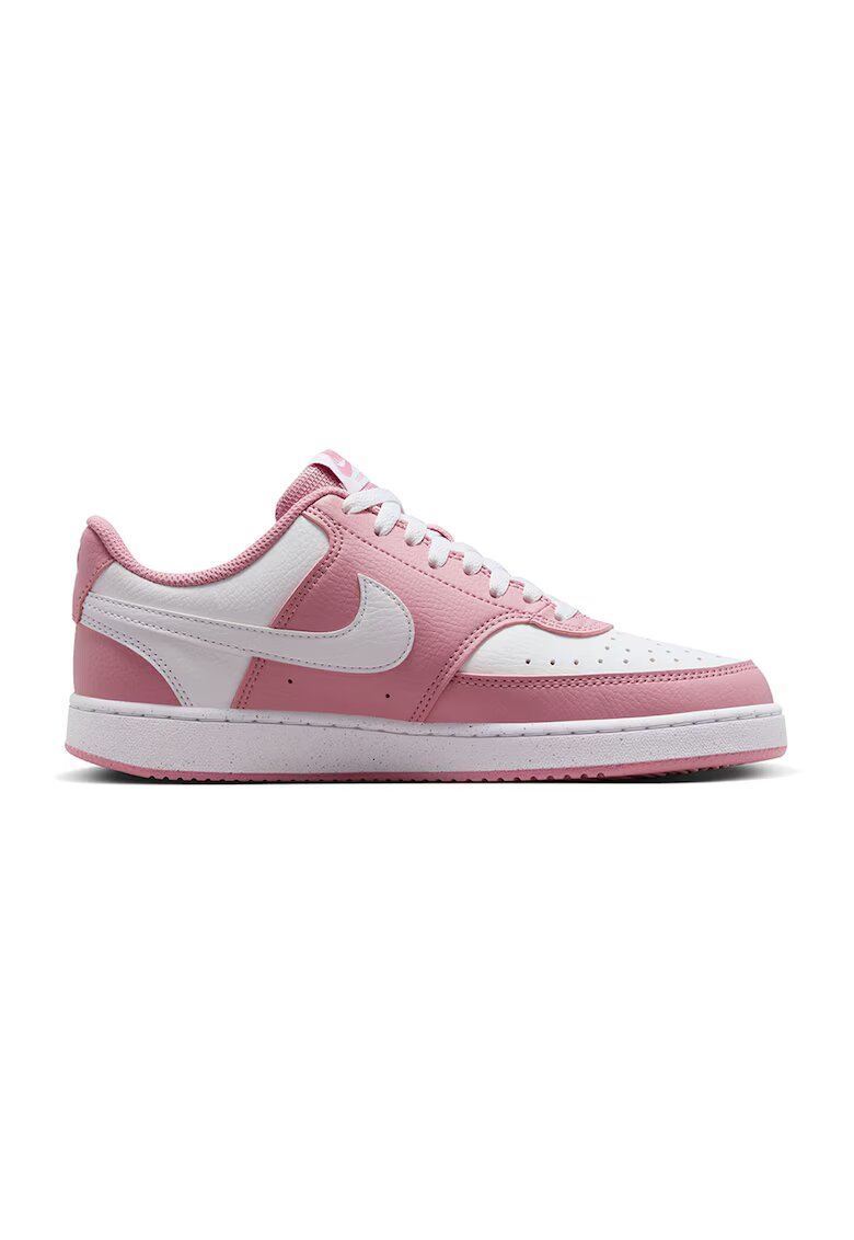 Nike Pantofi sport Court Vision Low Next Nature din piele ecologica - Alb/Roz aprins