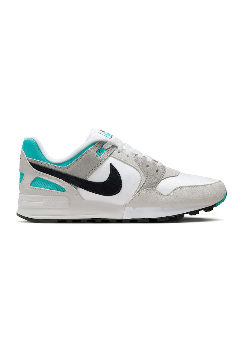 Nike Pantofi sport cu insertii de piele intoarsa Air Pegasus '89 - Alb/Gri deschis/Тurcoaz