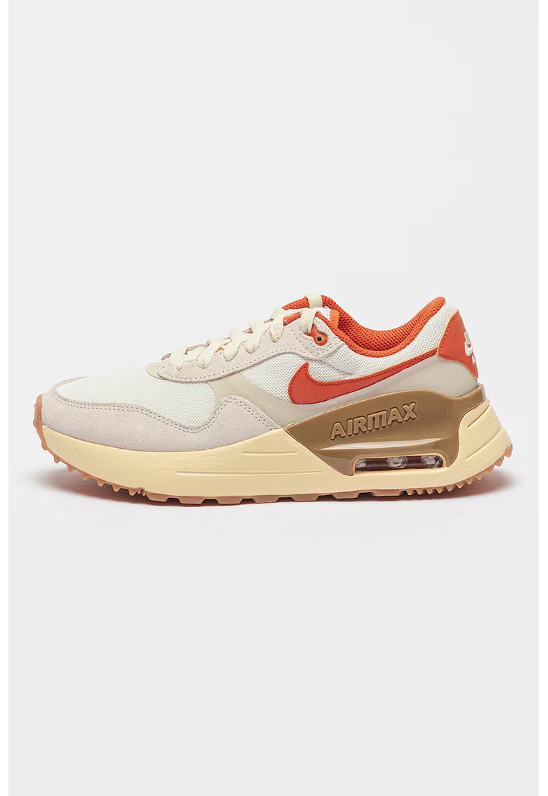 Nike Pantofi sport cu insertii din plasa Air Max - Alb/Caramiziu/Alb murdar