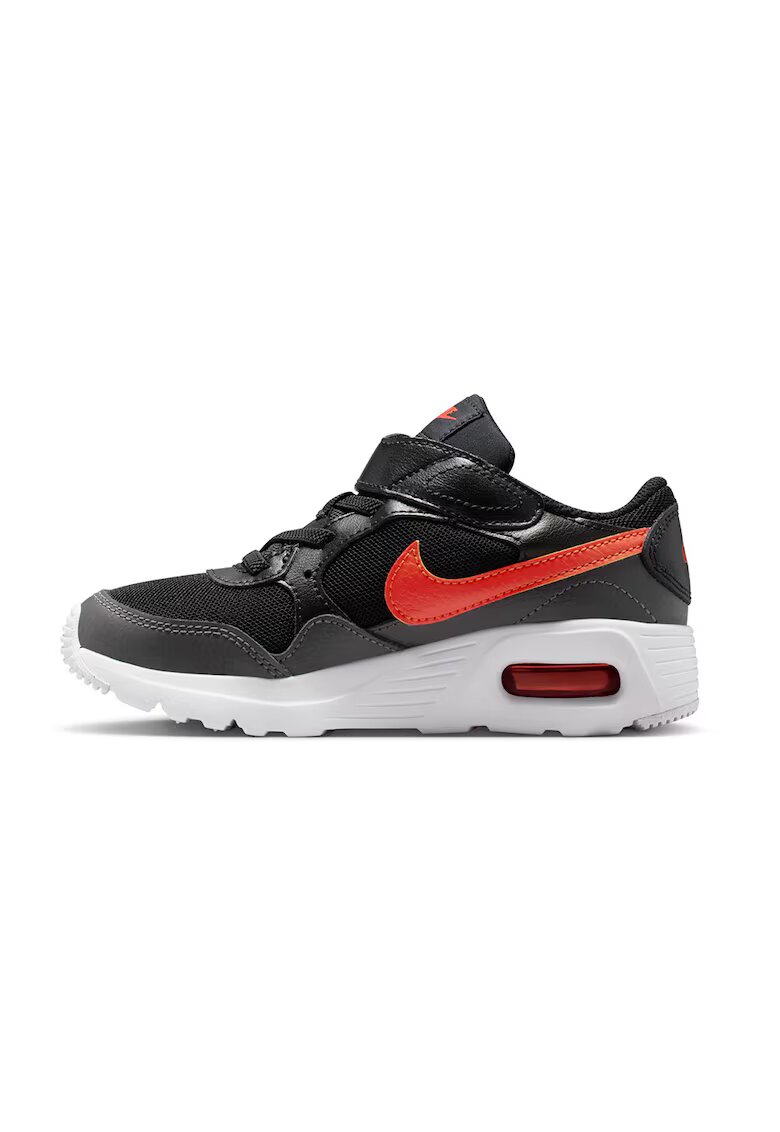 Nike Pantofi sport cu piele si velcro Air Max SC - Negru/Portocaliu mandarina