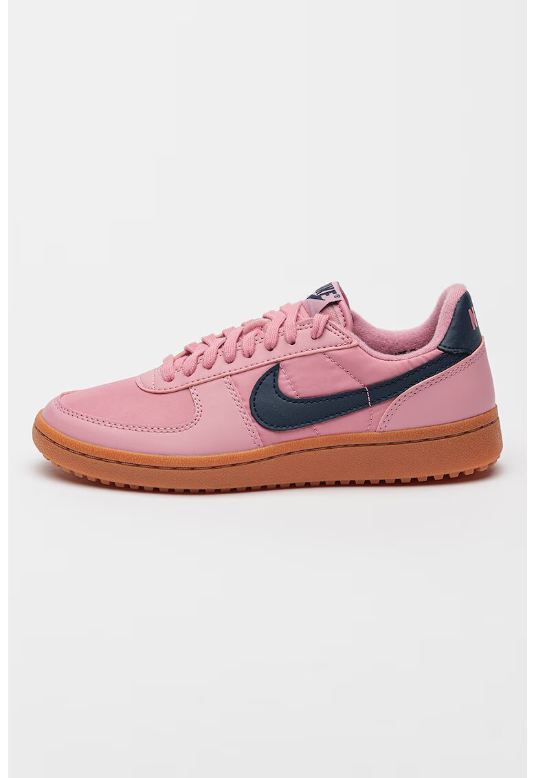 Nike Pantofi sport cu straturi exterioare din piele ecologica Field General - Caramel/Roz prafuit/Bleumarin