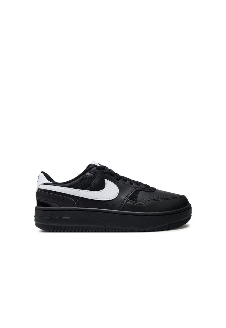 Nike Pantofi sport de piele cu siret si logo - Negru