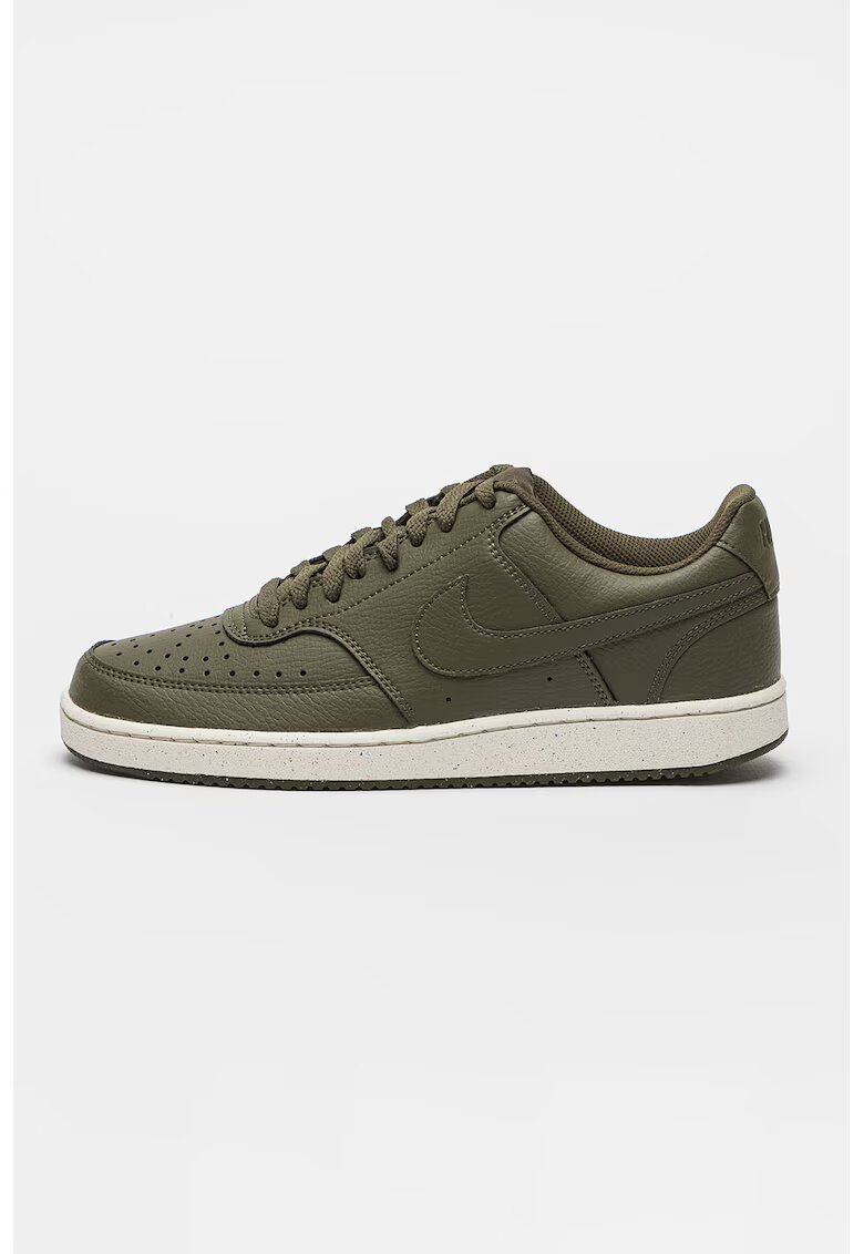 Nike Pantofi sport de piele ecologica Court Vision Low Next Nature - Kaki