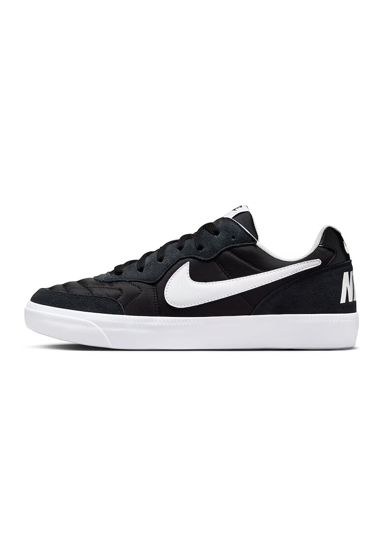 Nike Pantofi sport de piele intoarsa cu garnituri din material textil Tiempo - Alb/Negru