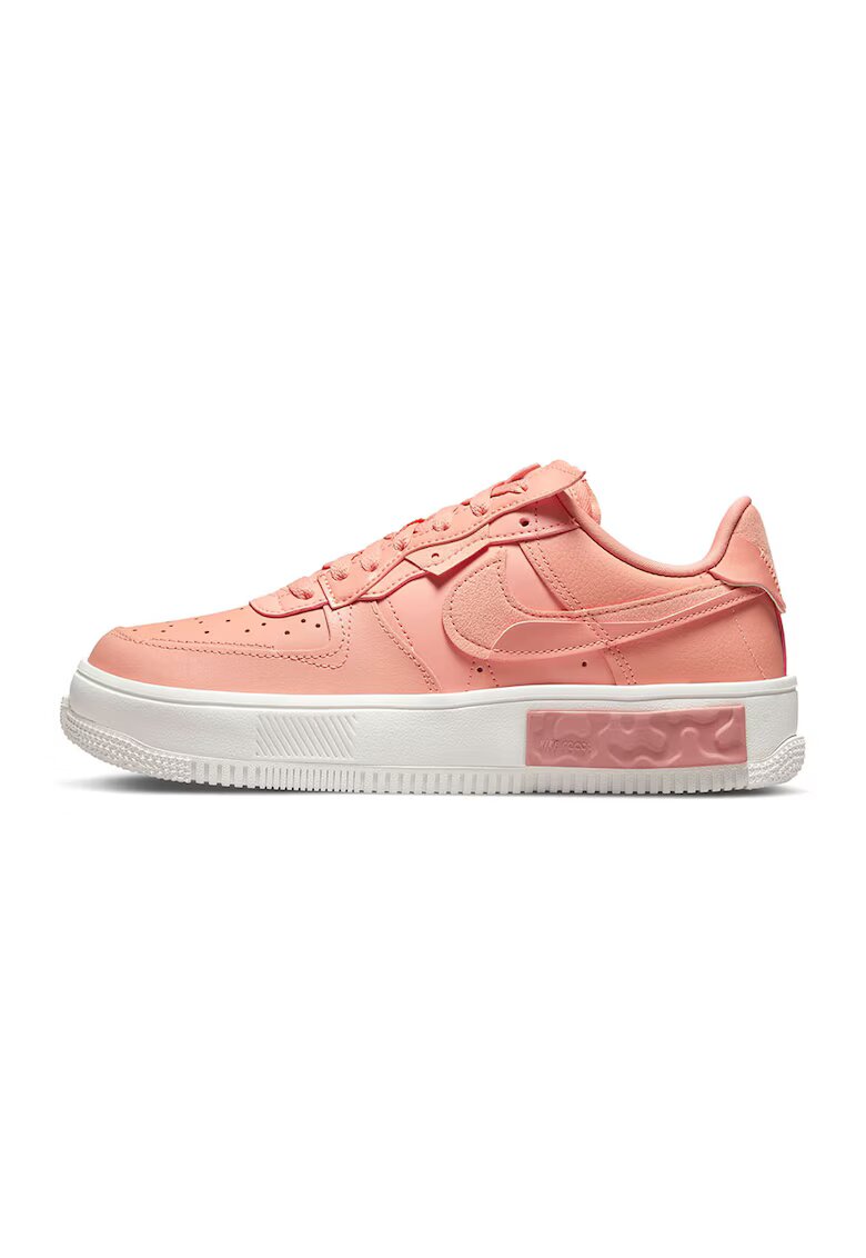 Nike Pantofi sport de piele si piele ecologica Air Force 1 Fontanka - Roz somon