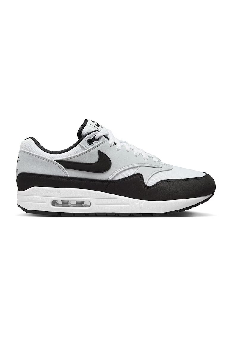 Nike Pantofi sport din material textil Air Max 1 - Alb/Negru/Gri deschis
