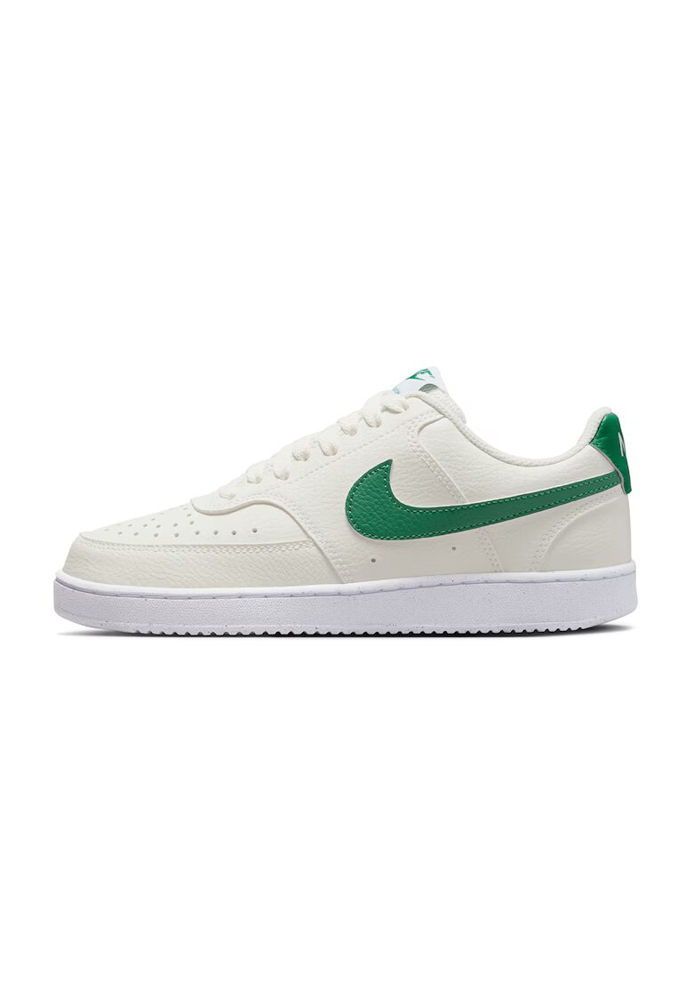 Nike Pantofi sport din piele ecologica Court Vision - Verde/Alb fildes