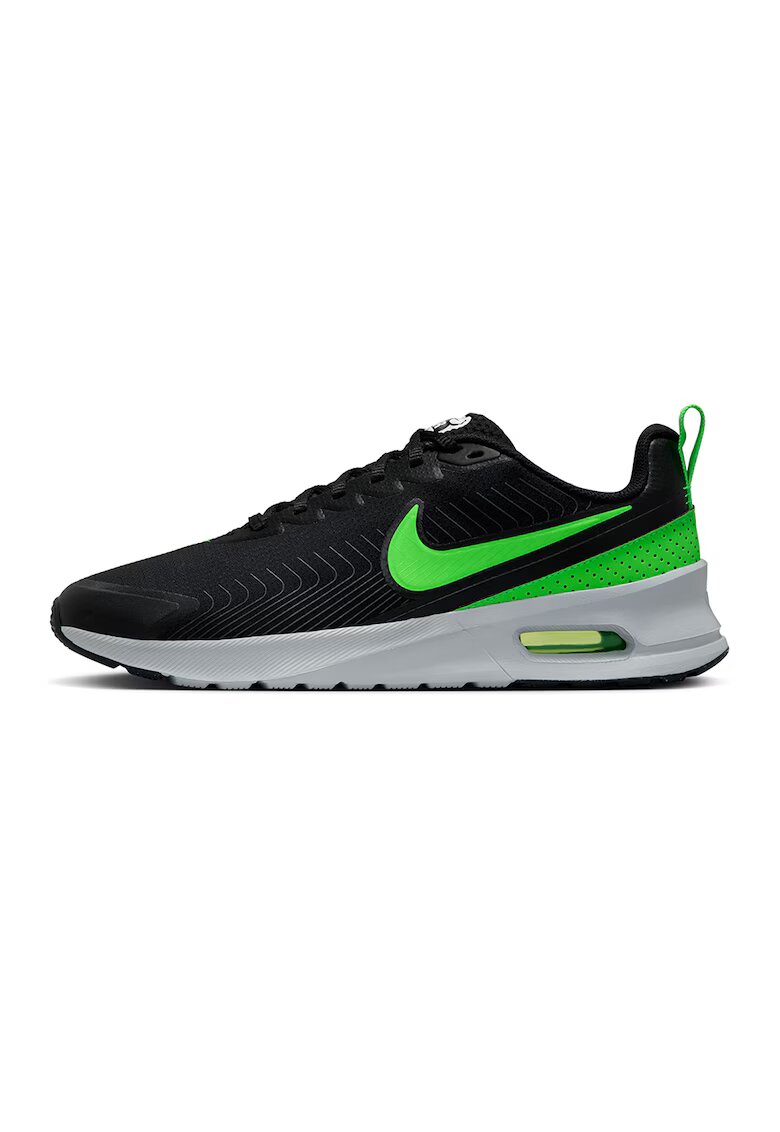Nike Pantofi sport din piele ecologica cu logo Air Max - Negru/Verde lime