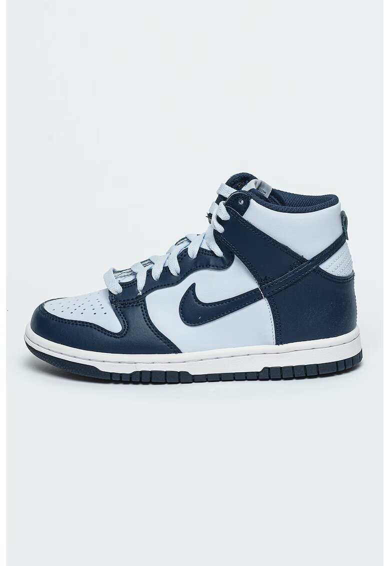 Nike Pantofi sport high-top din piele Dunk - Albastru glaciar/Bleumarin