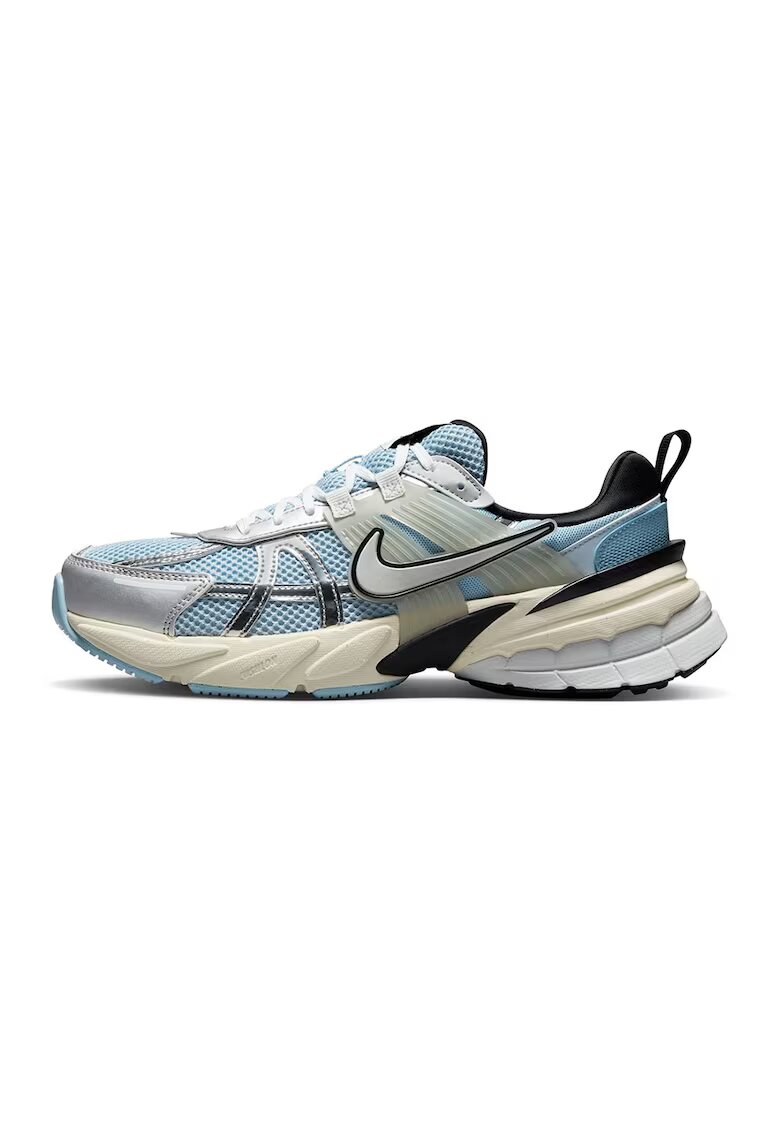 Nike Pantofi sport low-cut cu insertii de plasa V2K Run - Albastru/Argintiu