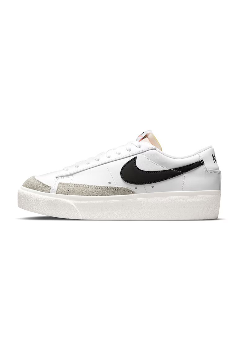 Nike Pantofi sport low-cut de piele cu garnituri de piele intoarsa Blazer - Alb/Negru