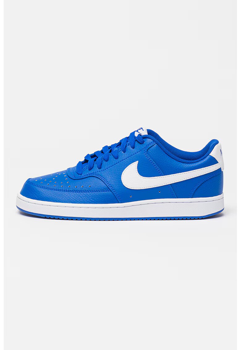 Nike Pantofi sport low-cut de piele ecologica Court Vision - Alb/Albastru royal