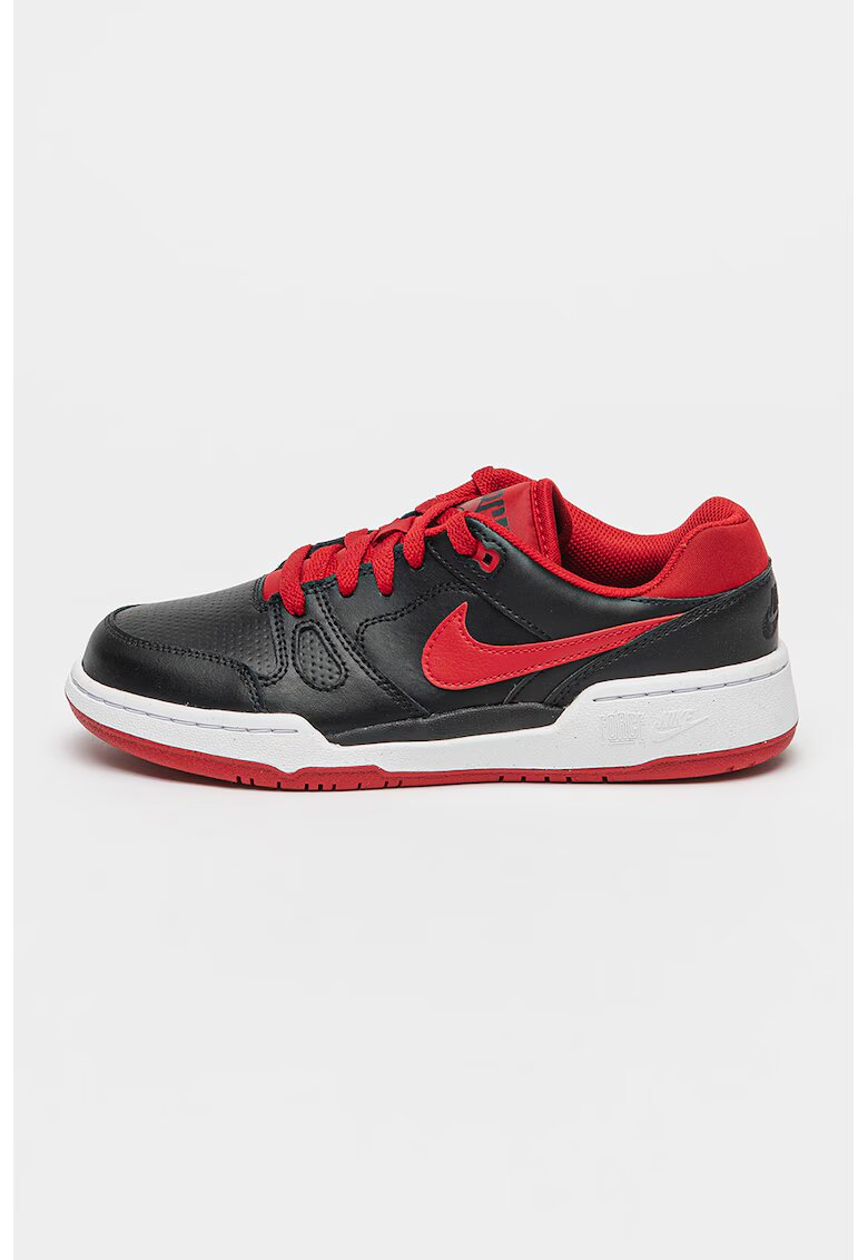 Nike Pantofi sport low-cut din piele si piele ecologica Full Force - Rosu/Negru/Alb optic