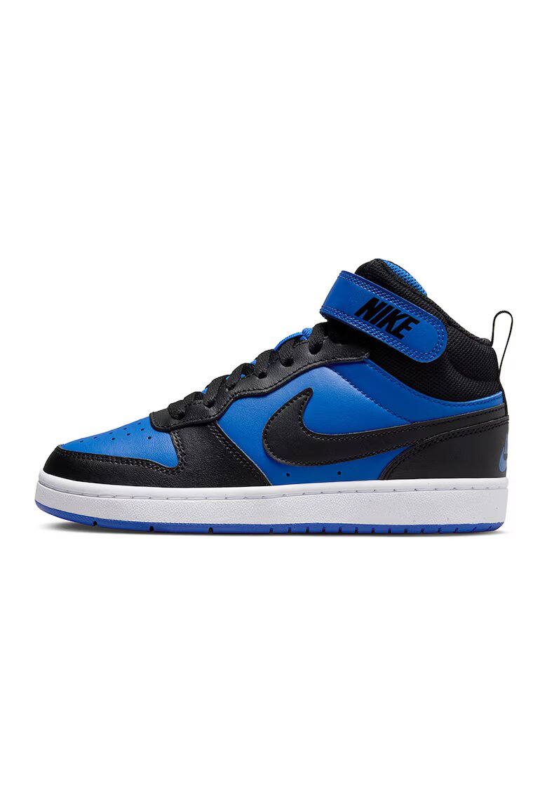 Nike Pantofi sport mid-high Court Borough 2 de piele - Negru/Albastru royal