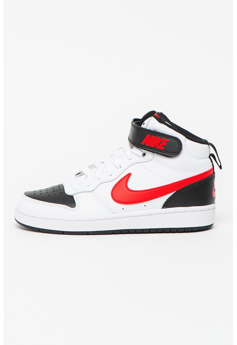 Nike Pantofi sport mid-high Court Borough 2 de piele - Rosu/Alb/Negru