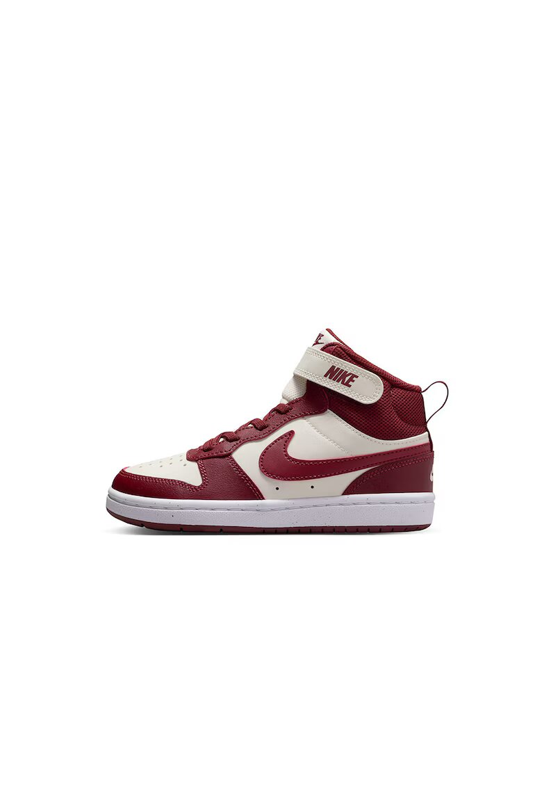 Nike Pantofi sport mid-high Court Borough 2 din piele cu garnituri din material textil - Visiniu/Alb fildes