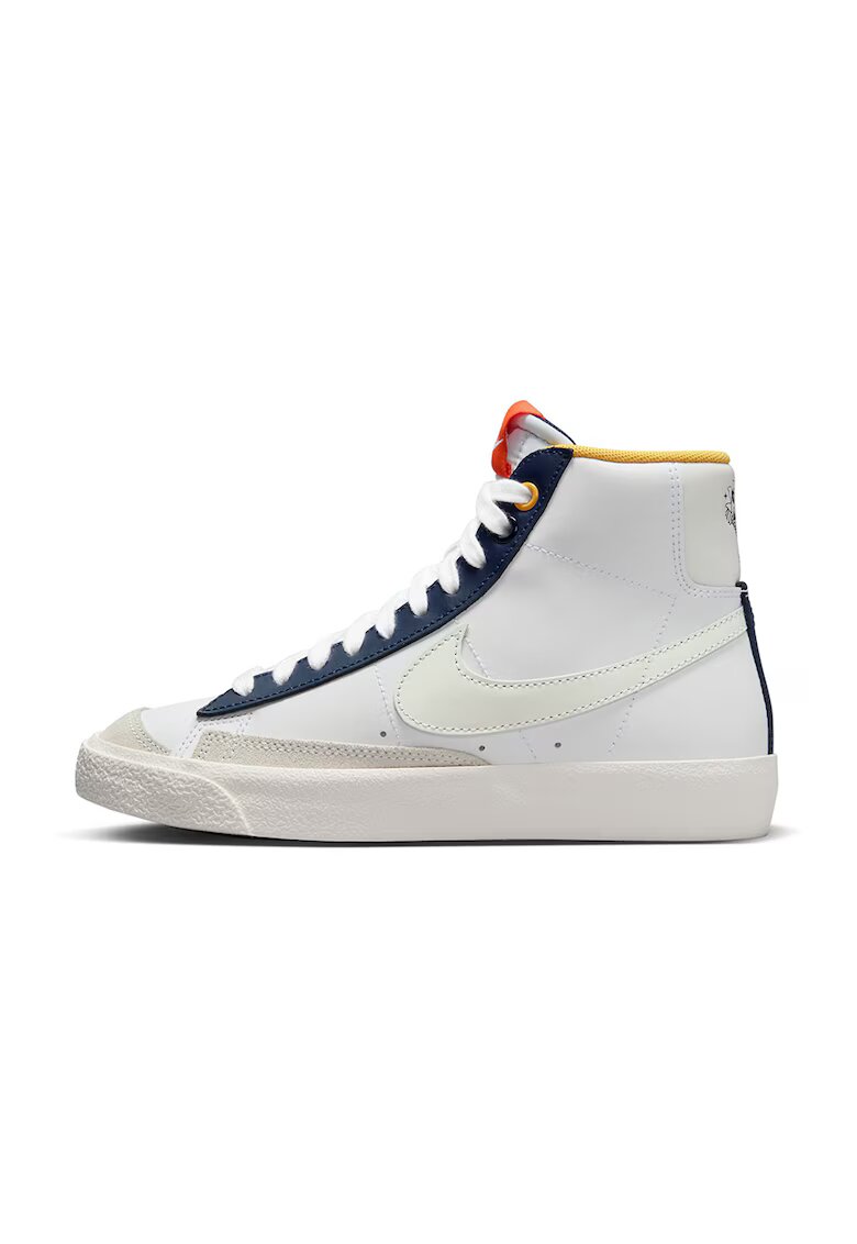 Nike Pantofi sport mid-high cu model monograma - Alb/Albastru/Bleumarin