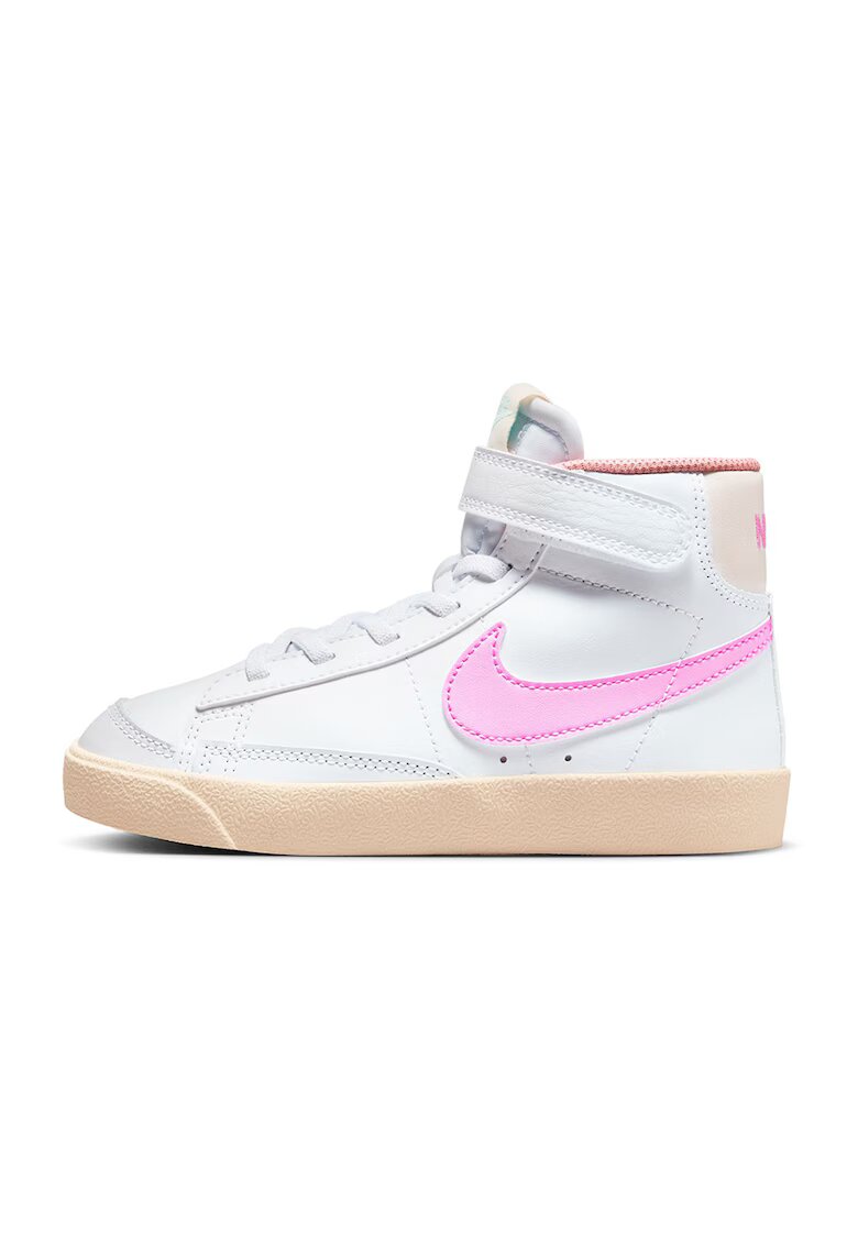Nike Pantofi sport mid-high din piele Blazer Mid '77 - Alb/Roz