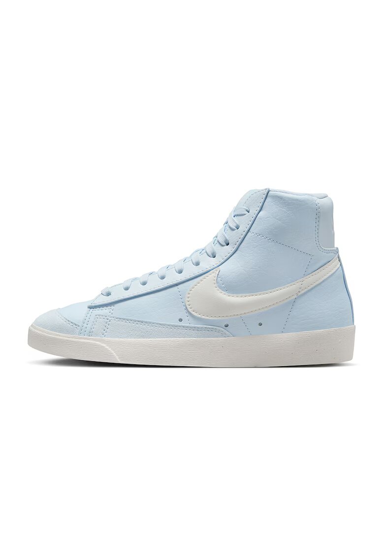 Nike Pantofi sport mid-high din piele ecologica Blazer - Alb/Albastru glaciar