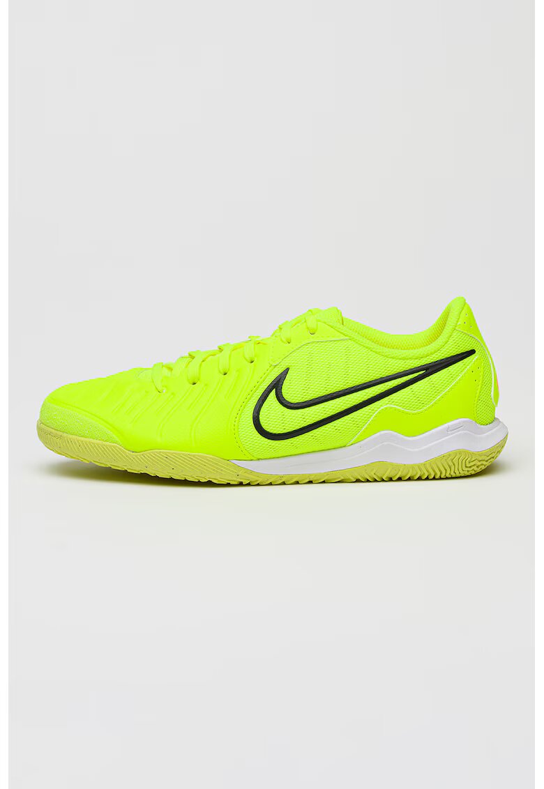 Nike Pantofi Tiempo Legend 10 Academy IC de piele si material textil pentru fotbal - Verde neon