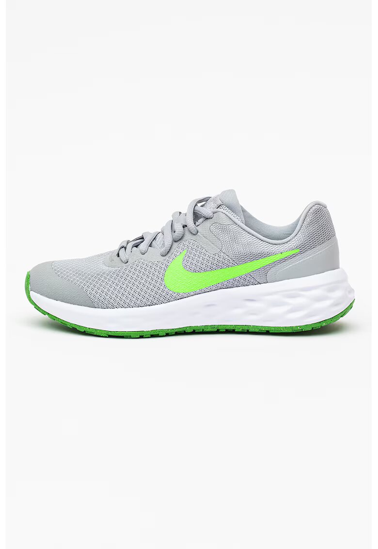 Nike Pantofi usori cu logo - pentru alergare Revolution 6 NN - Gri cenusiu/Verde electric
