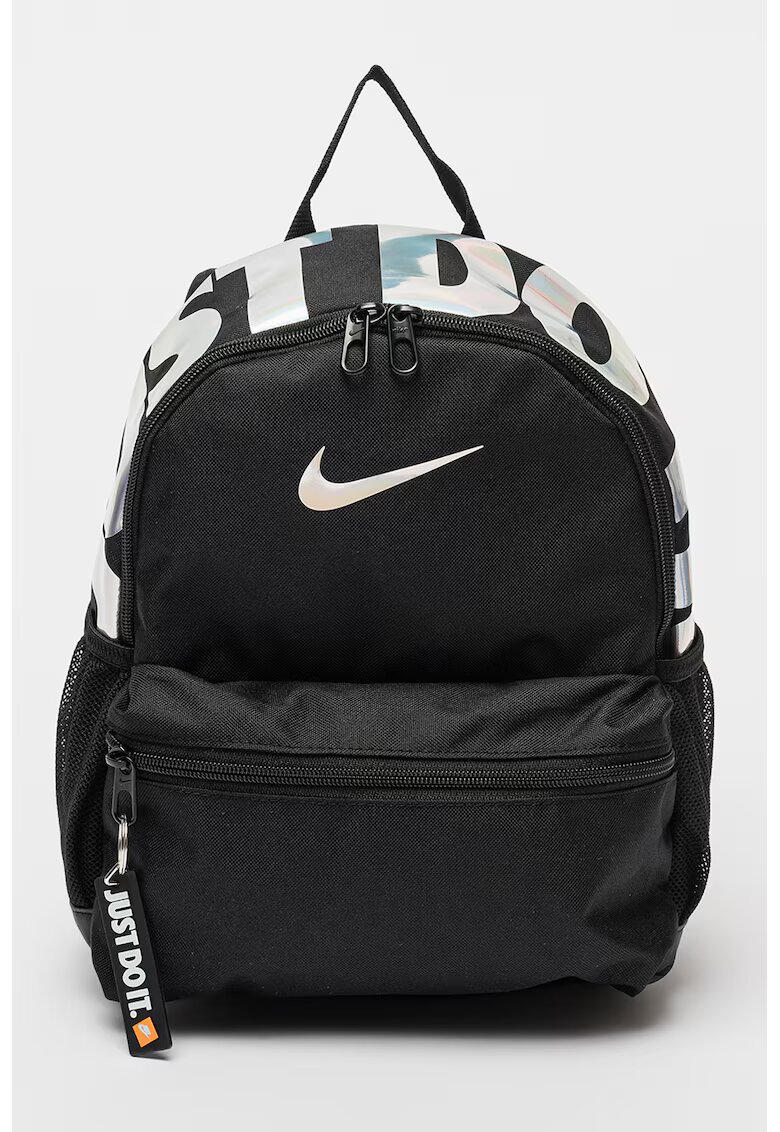 Nike Rucsac cu imprimeu logo Brasilia - 11L - Negru/Argintiu