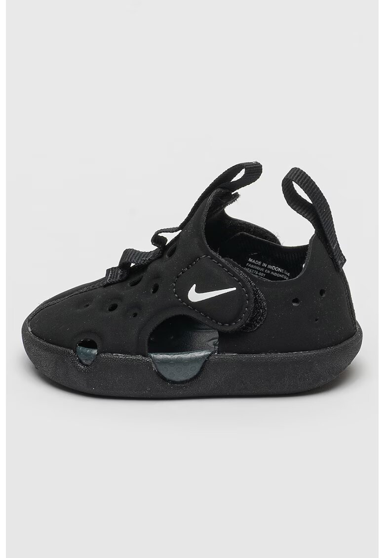 Nike Sandale cu inchidere velcro si logo Sunray Protect 4 - Negru